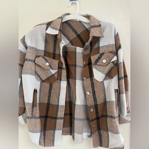 Plaid Button-Up Shirt Jacket